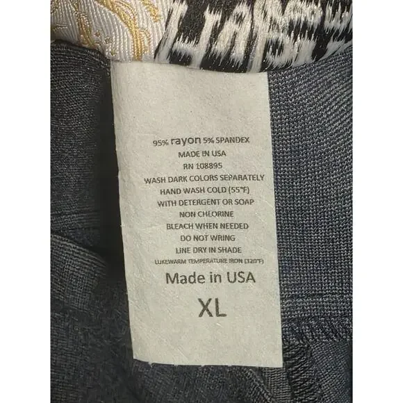 Hybrid & Company Womens Pull On Dress Pants XL Heather Navy Blue Stretch USA NWT - Picture 5 of 6